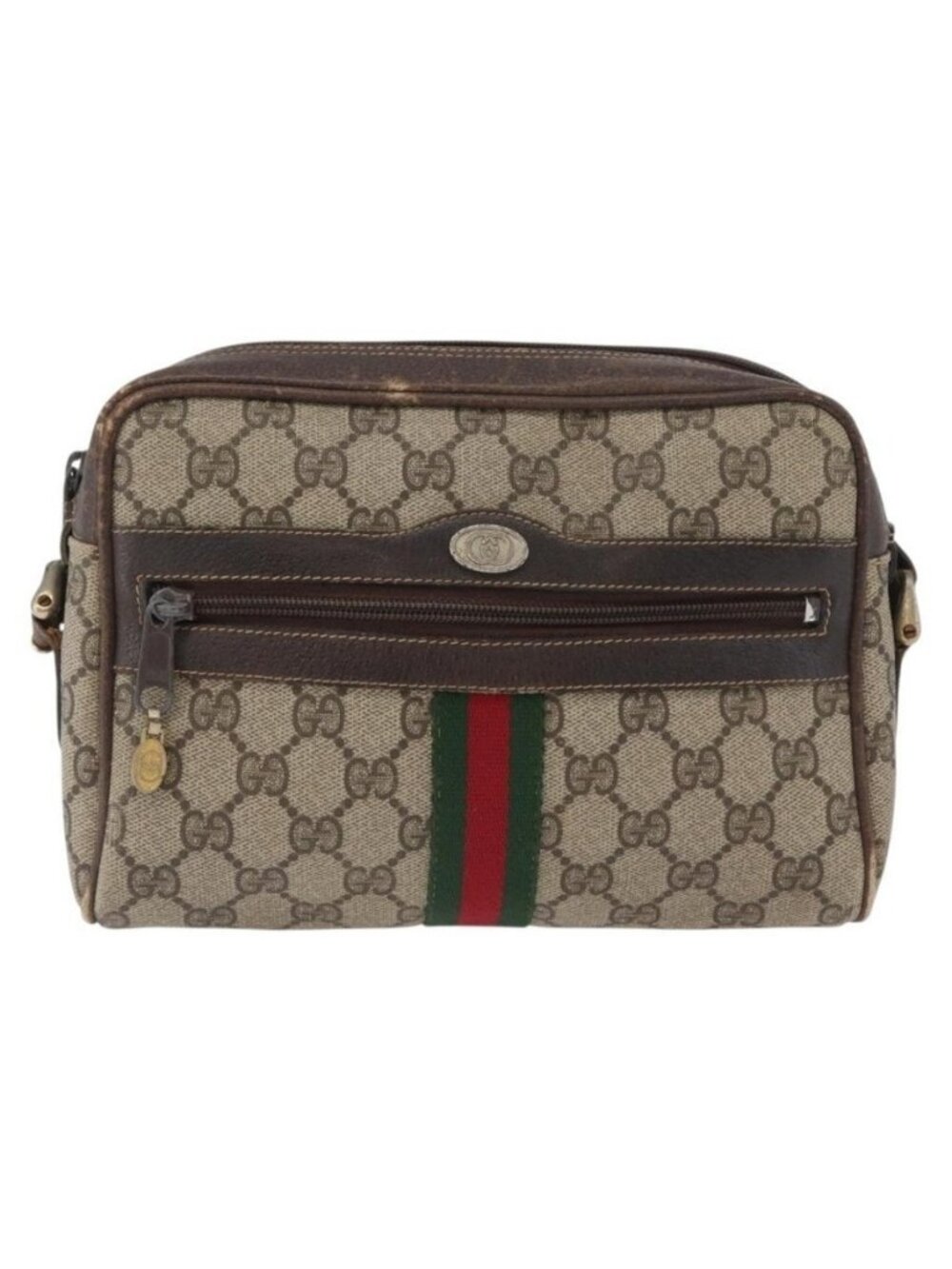 Authentic GUCCI GG Supreme Web Sherry Line Shoulder Bag PVC Beige Gold 010 378 - Picture 5 of 16